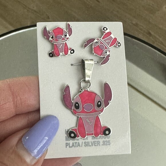 lilo and stitch set Earrings And Pendant Silver 925 - Picture 8 of 9